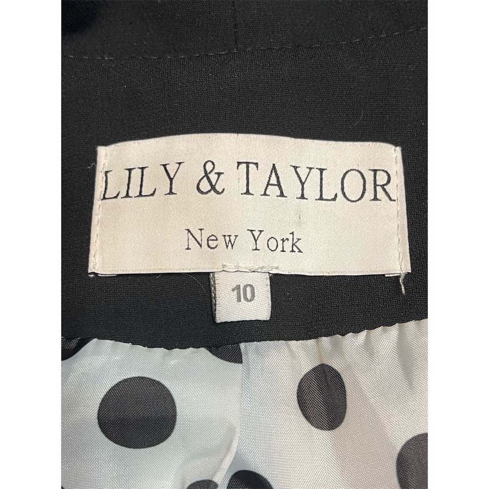 Lily & Taylor Women's Black Blazer Jacket Size‎ 10 M Polk Dot Lining - Picture 2 of 10